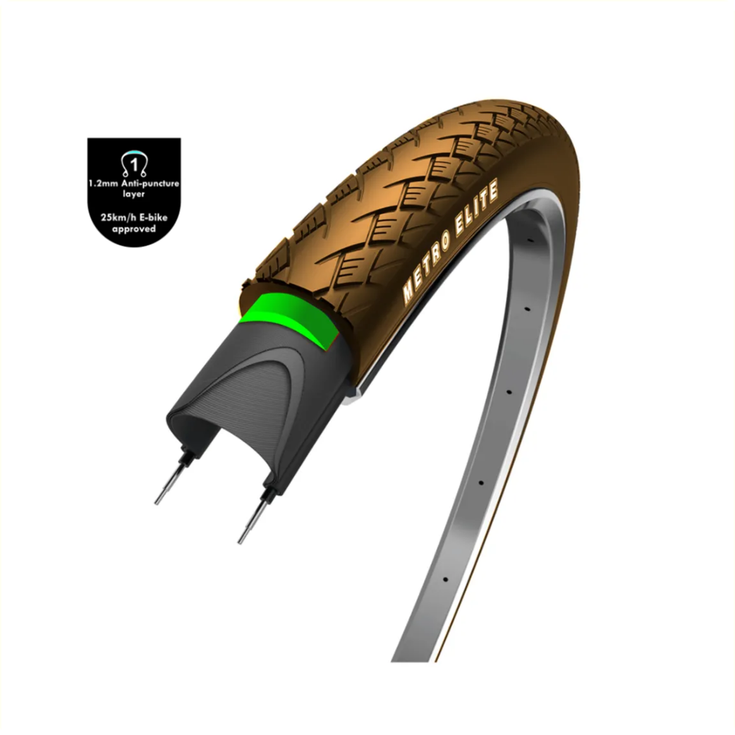 WOLFF Metro ELite, marron avec reflet, 28x1,75, ETRTO 47-622, couche anti-crevaison 1 mm