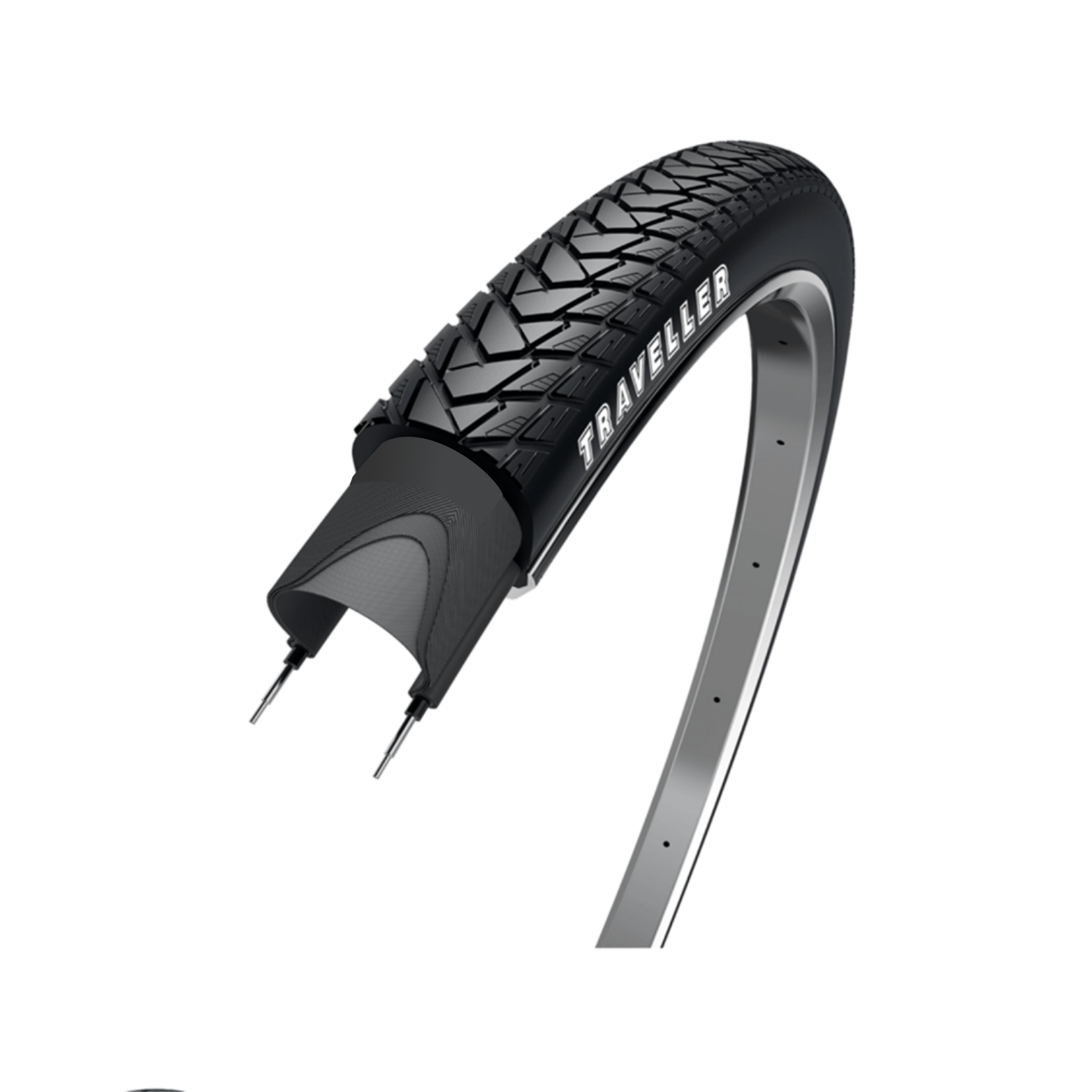 WOLFF Traveler (couche anti-crevaison 1,2 mm), noir avec reflet, 28x1,60, ETRTO 42-622
