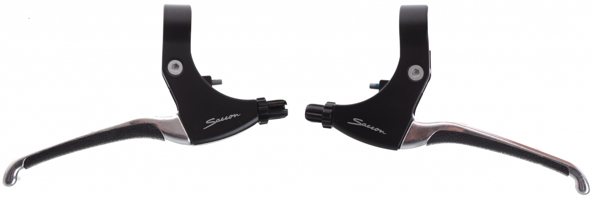 Saccon Jeu de leviers de frein, aluminium noir/argent. Incrustation en caoutchouc dans le levier.