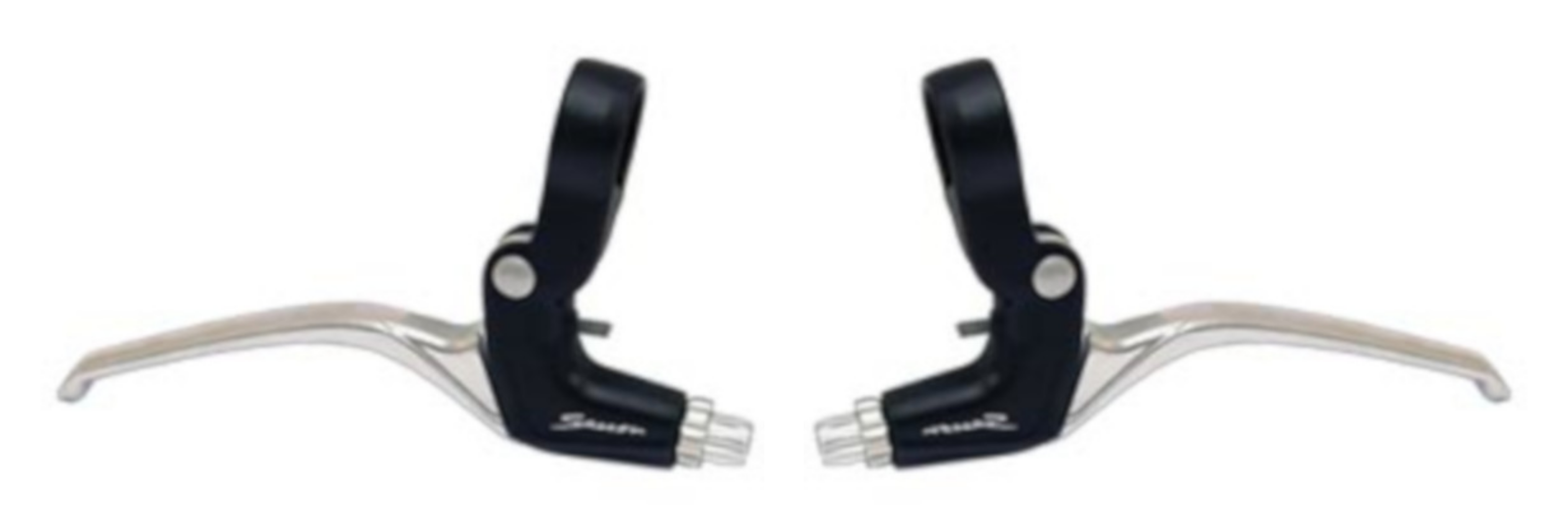 Jeu de leviers de frein Saccon, aluminium. Noir argent