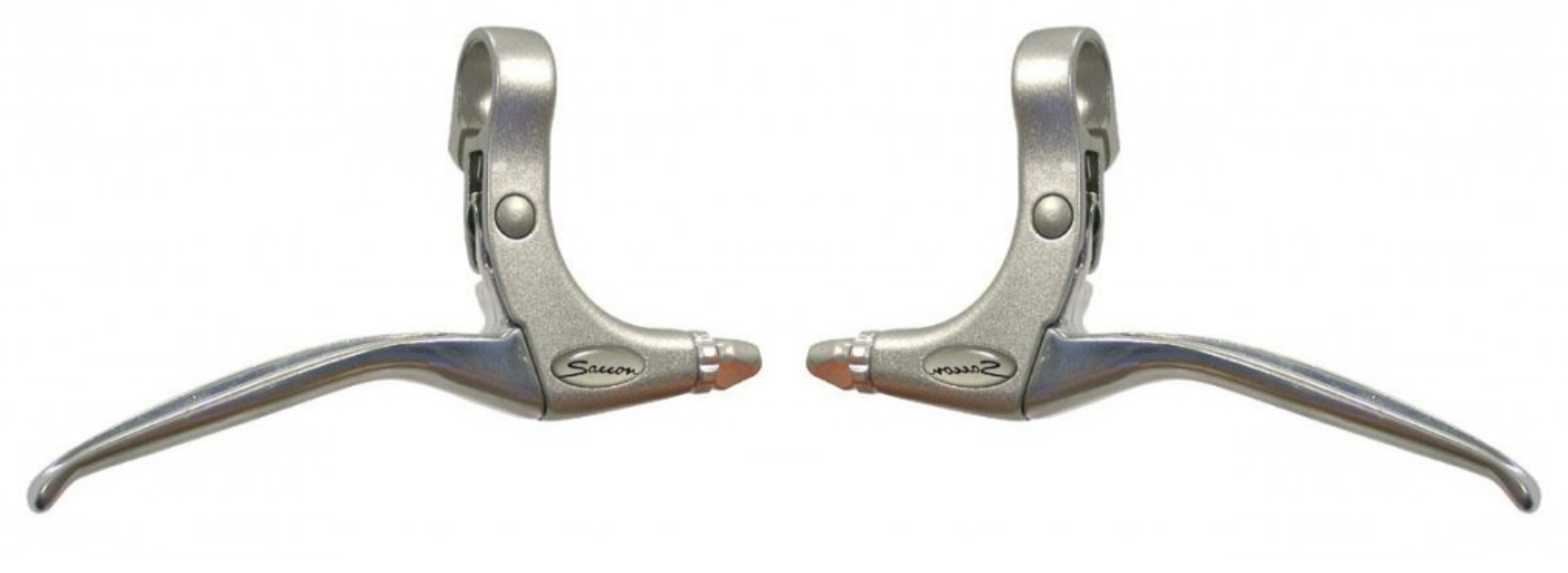 Jeu de leviers de frein Saccon pour frein à rouleaux et V-brake, aluminium. argent