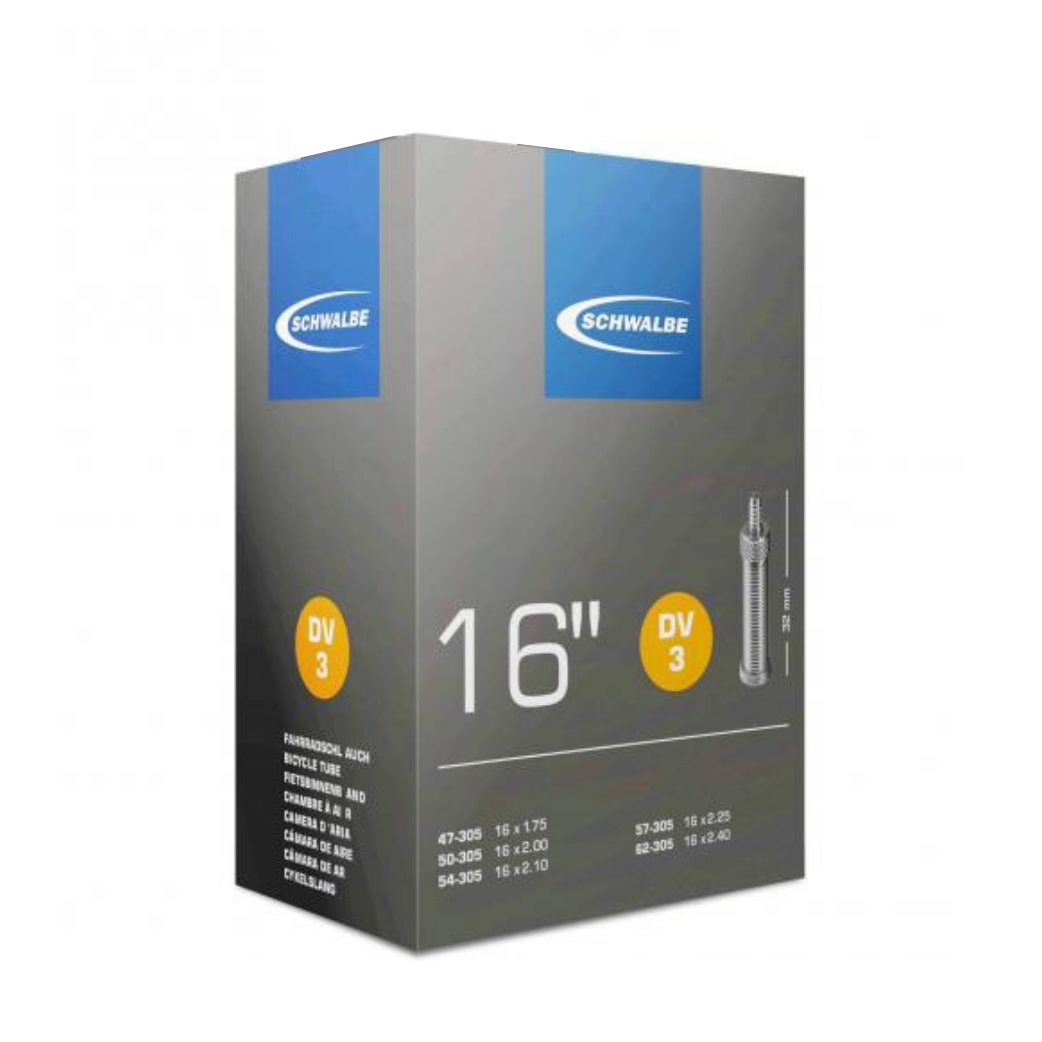Chambre à air Schwalbe 16x1,75 ETRTO 47/62-305, Dunlop Blitz/Holland DV3 32mm