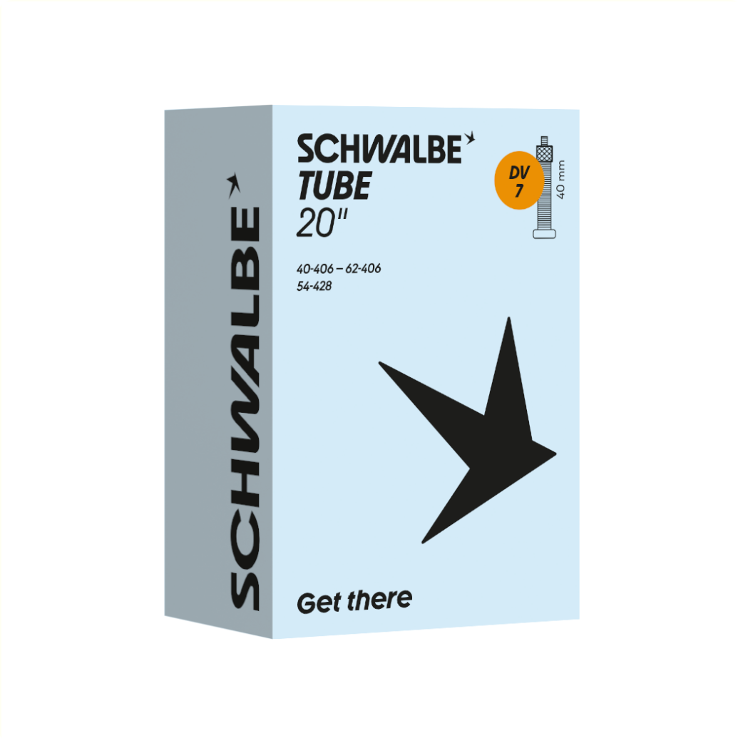 Chambre à air Schwalbe 20x1,50-2,50 pouces ETRTO 40/62-406, Dunlop Blitz/Holland DV7 40mm