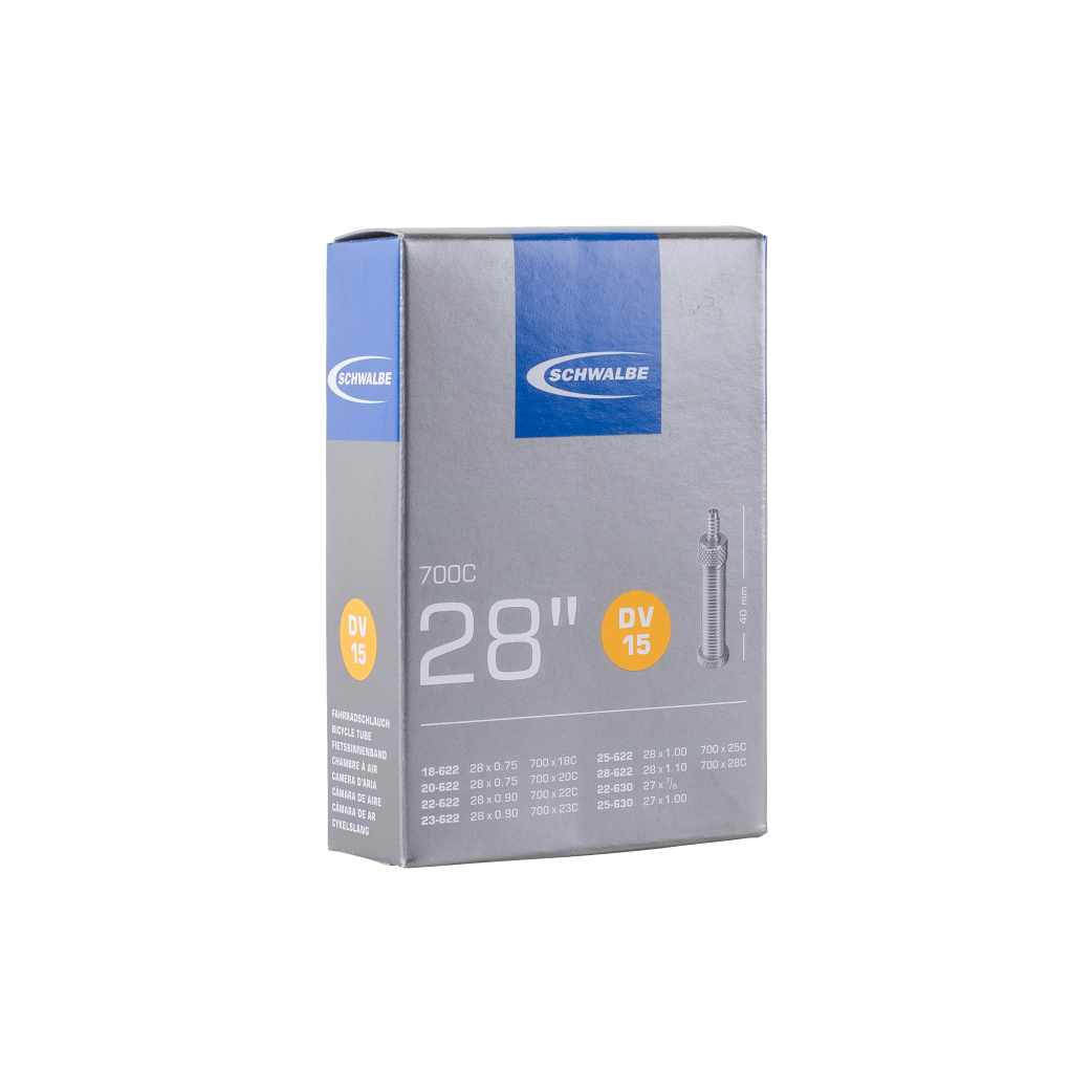 Chambre à air Schwalbe 28x3/4-1.10, 700x18-28C ETRTO 18/28-622/630, Dunlop Blitz/Holland DV15 40mm