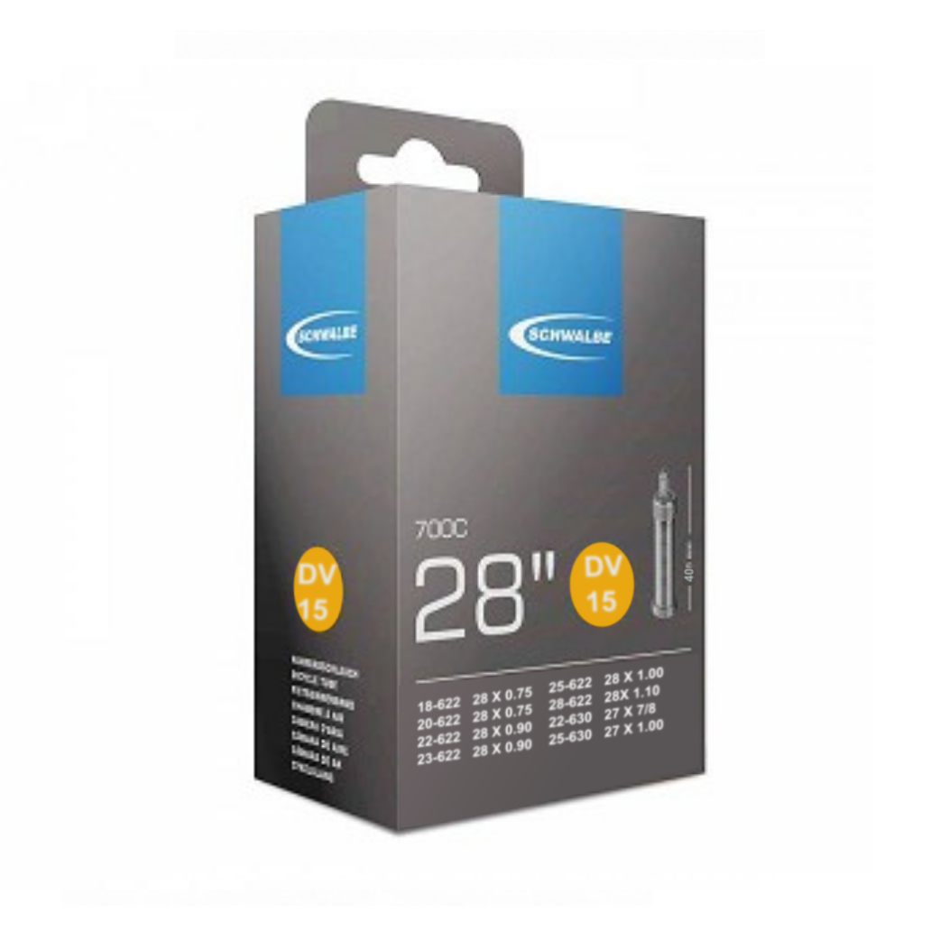 Chambre à air Schwalbe 28x3/4-1.10, 700x18-28C ETRTO 18/28-622/630, Dunlop Blitz/Holland DV15 40mm