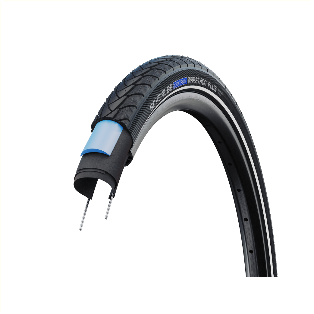 Schwalbe Marathon Plus (Smartguard 5mm anti-crevaison), Noir avec reflet, 26x1,75, ETRTO 47-559