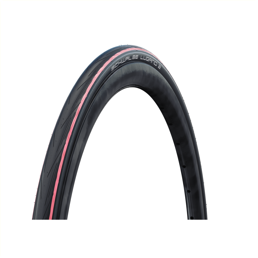 Schwalbe Lugano II (K-guard), Noir/rouge sans reflet, 28x1.00 ETRTO 25-622