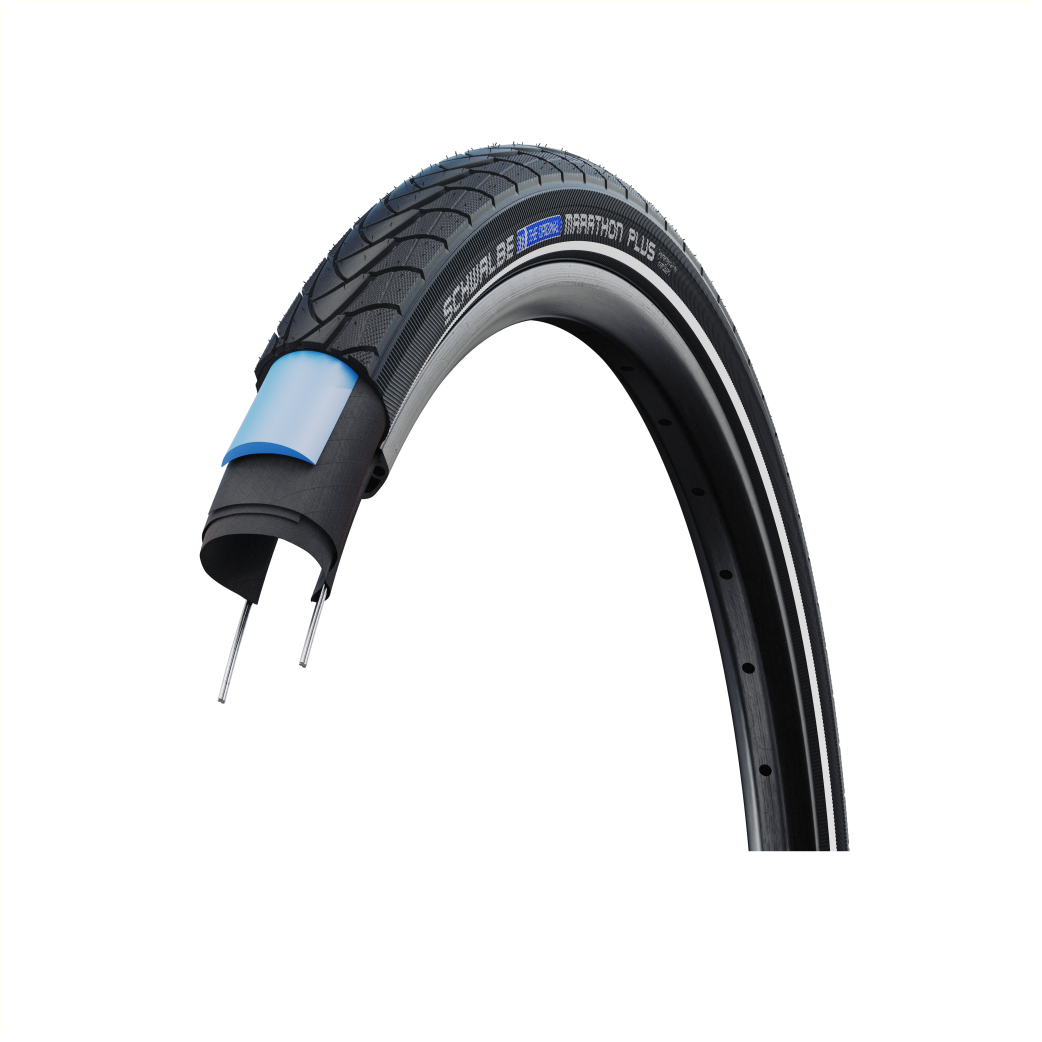 Schwalbe Marathon plus (Smartguard 5mm anti-crevaison), Noir avec reflet, 28x1.40,  ETRTO 37-622