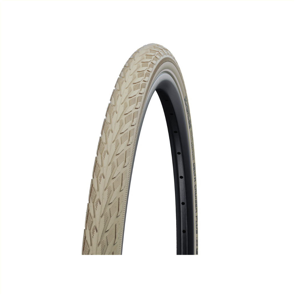 Schwalbe Delta Cruiser Plus réflexion (Twin-skin), Crème avec réflexion, 28x1½, ETRTO 40-635