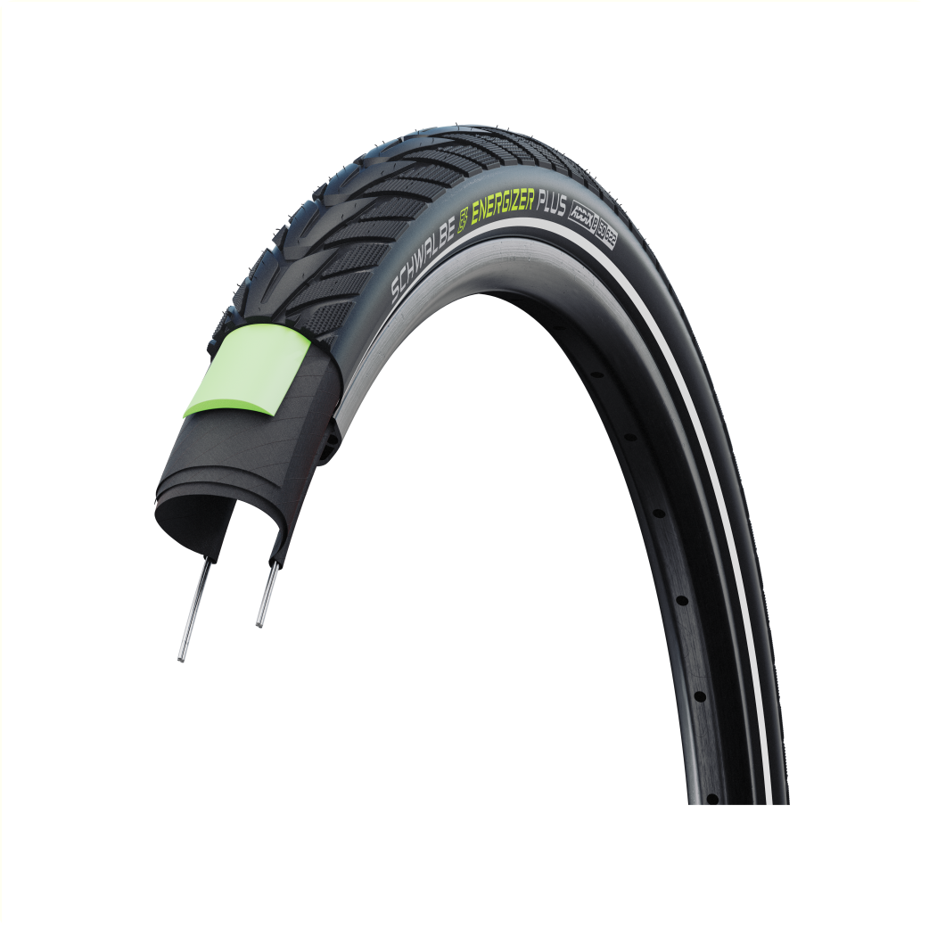 Schwalbe Energizer Plus (Greenguard 3mm anti-crevaison), Noir avec reflet, 28x1.40, ETRTO 37-622