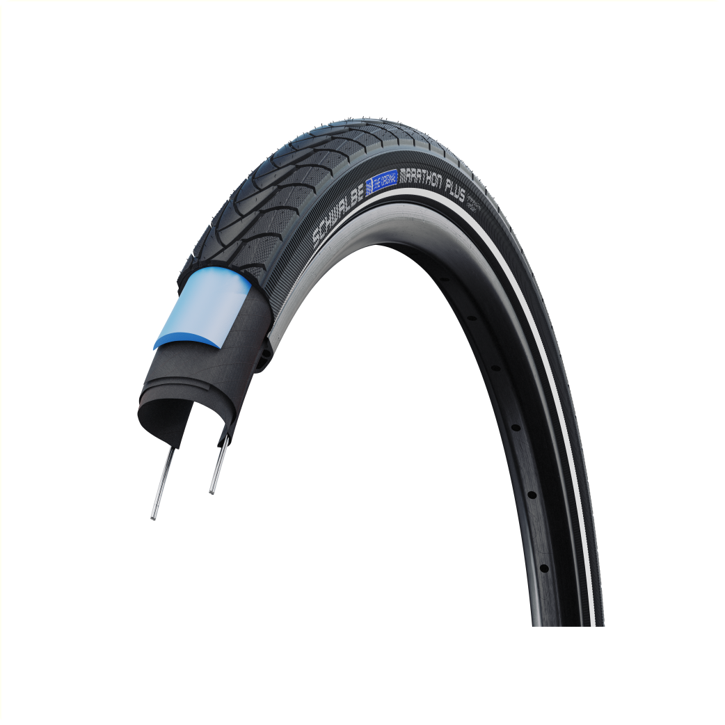 Schwalbe Marathon Plus (Smartguard 5mm anti-puncture), Black with reflection, 28x1.50, ETRTO 40-622