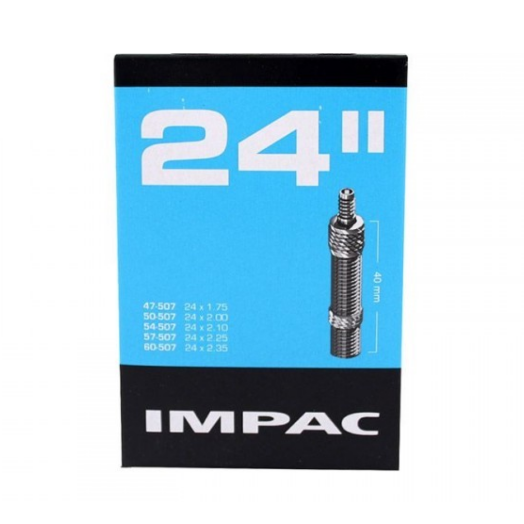 Chambre à air Impac (par Schwalbe) DV24 24x1,75/2,35 ETRTO 47/60-507, Valve : Dunlop Blitz/Holland 40mm