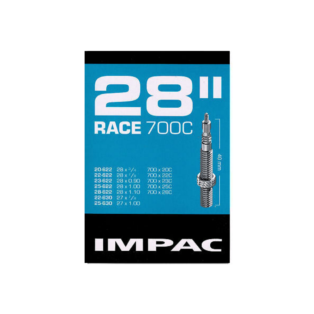 Chambre à air Impac (par Schwalbe) SV28 Race, 28x1 ETRTO 20/28-622/630, valve : française 40 mm