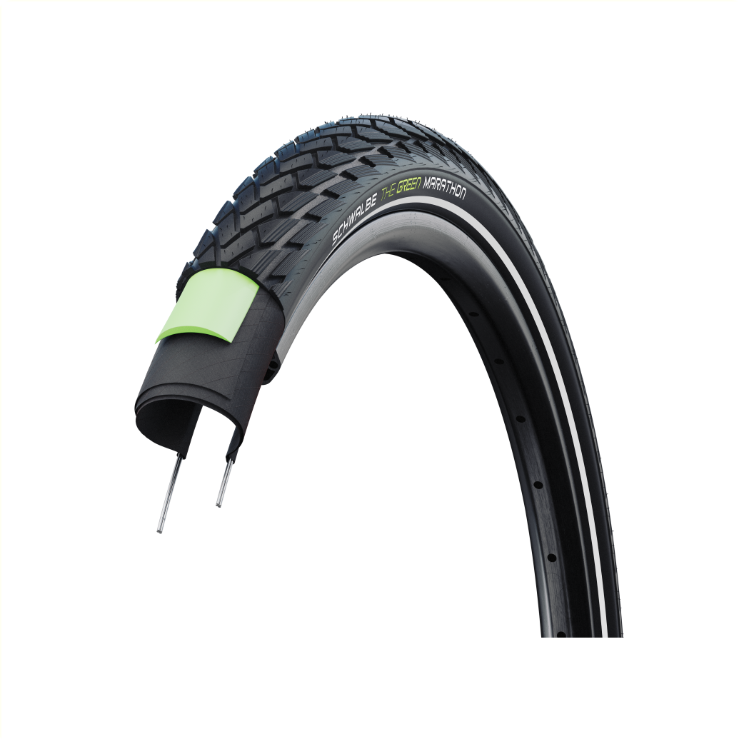 Schwalbe Marathon (anti-fuite 3 mm), noir avec réfléchissant, 26x2,00, ETRTO 50-559, homologué 50 km