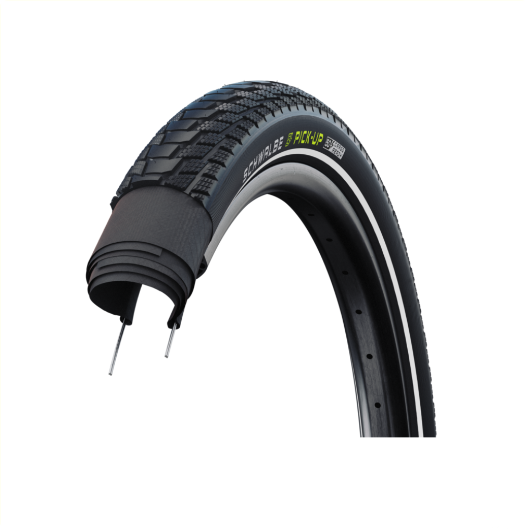 Pneu Schwalbe Pick Up (Double Defense), noir avec revêtement réfléchissant, 20 x 2,35, ETRTO 60-406 Fat-Skinny bike