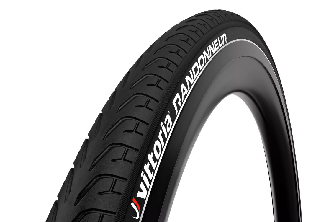 Vittoria Randonneur Tech 47-622 Rigid D Reflect tire, Black with reflection, 28x1.75, ETRTO 47-622