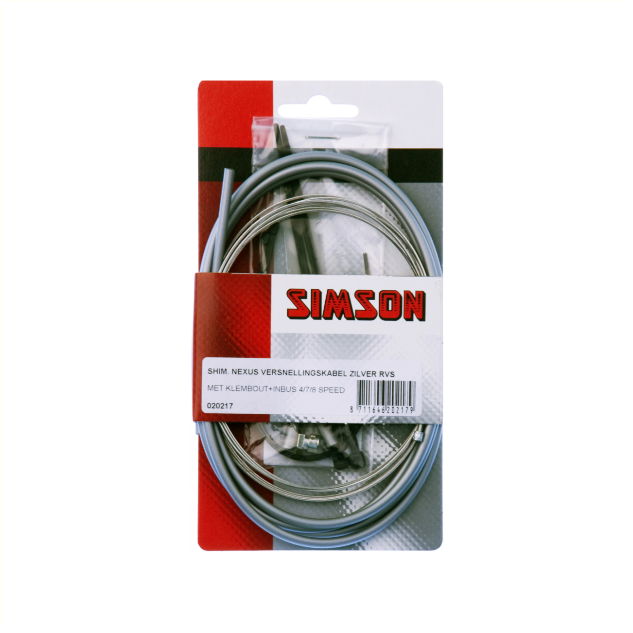 Jeu de câbles Simson Gear complet Shimano Nexus 4/7/8 gris acier inoxydable
