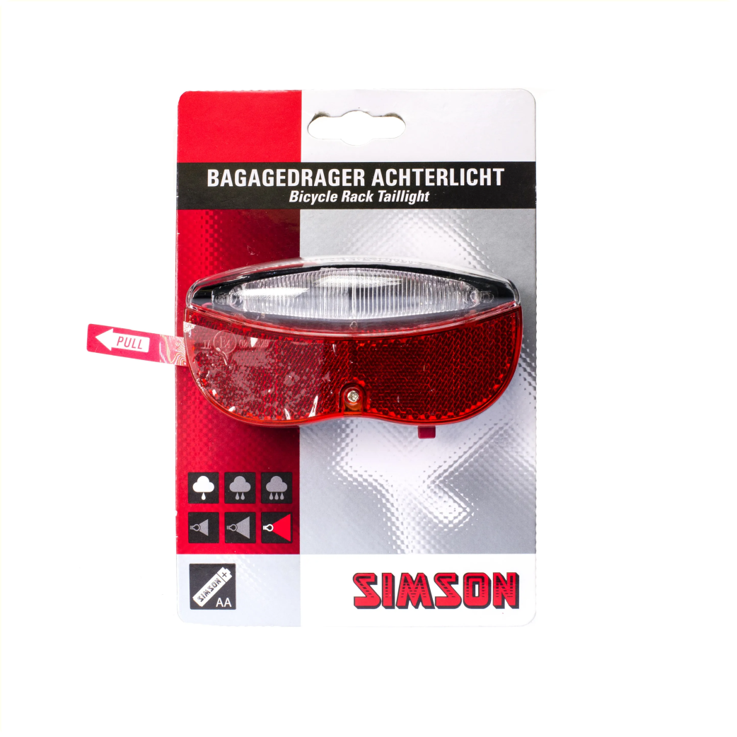 Feu arrière pour porte-bagages à batterie Simson, "Regular"