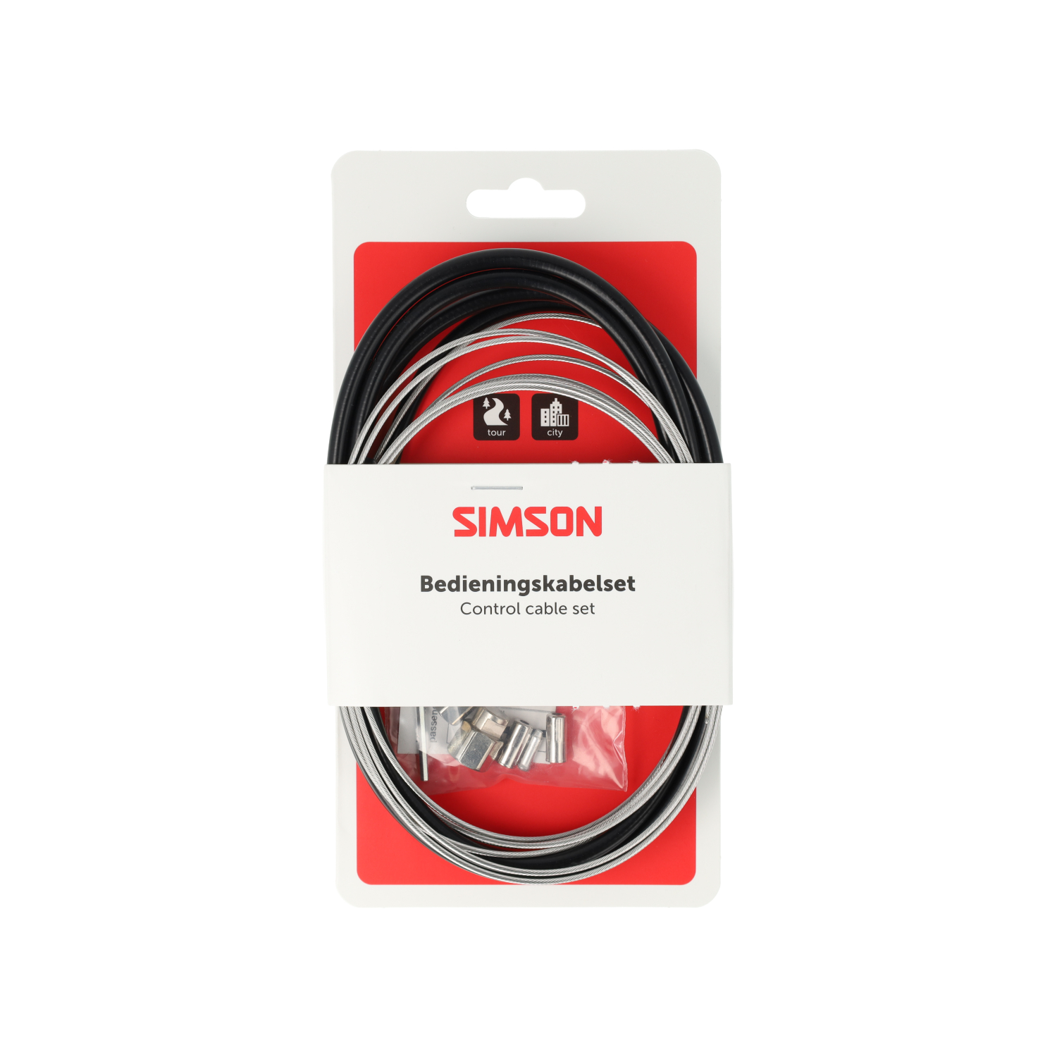 Jeu de câbles de frein Simson complet en acier inoxydable Shimano Nexus Rollerbrake. noir