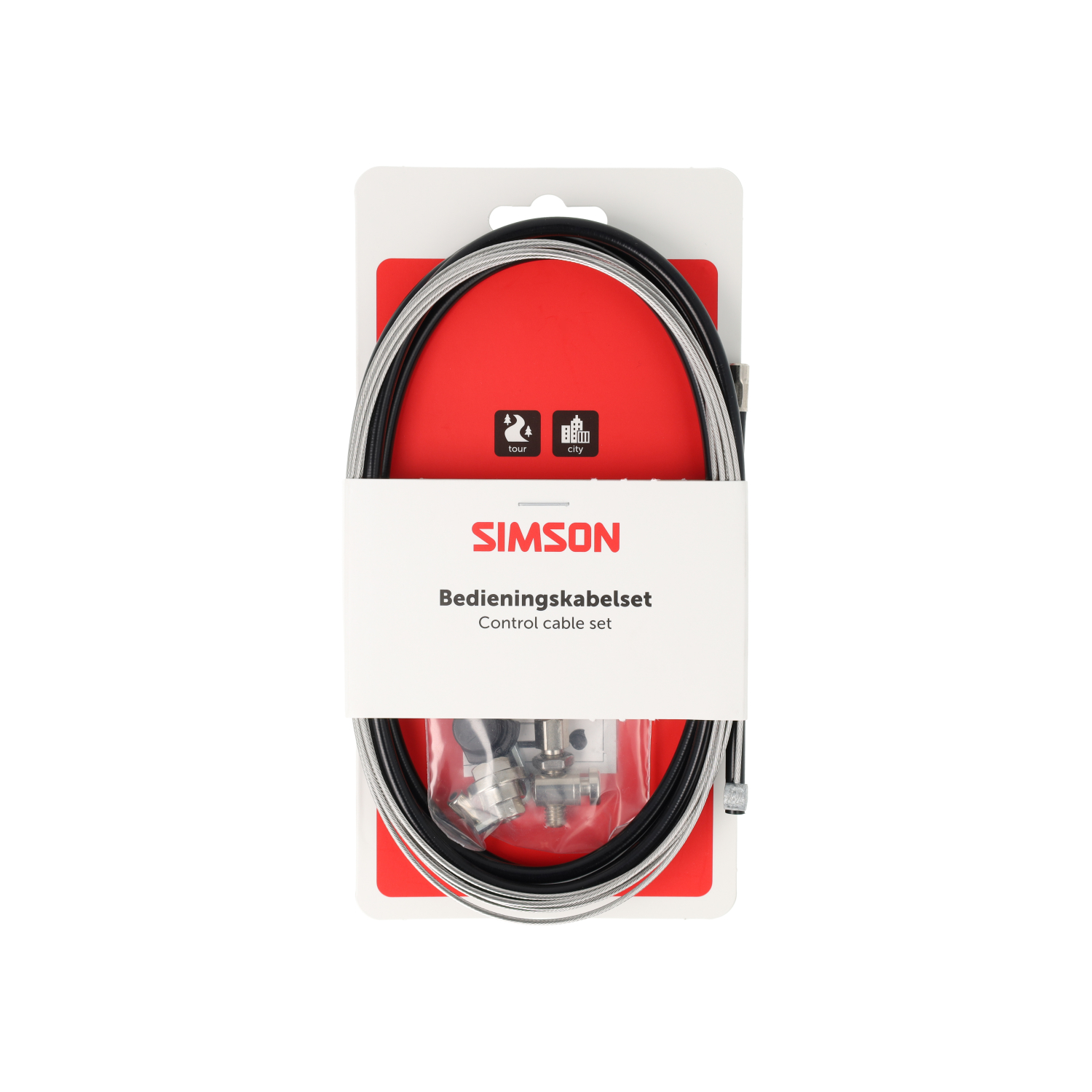 Simson Jeu de câbles de frein complet en acier inoxydable Shimano Rollerbrake noir