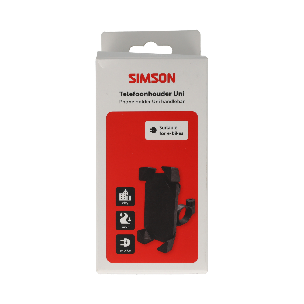 Support téléphone vélo Simson, adapté aux écrans jusqu'à 17 cm de haut et 8 cm de large