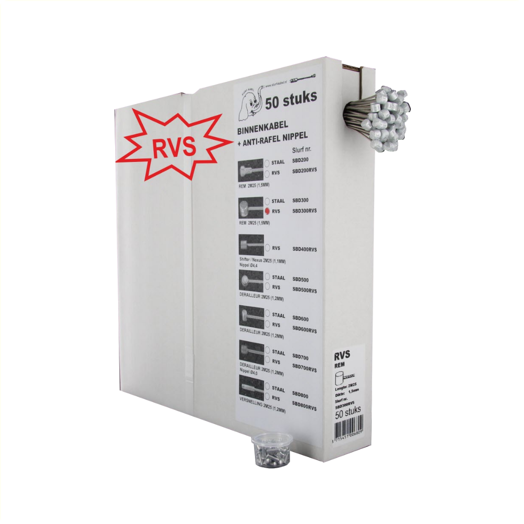 Câble intérieur de frein Slurf en acier inoxydable, embout Ton (50 pièces)