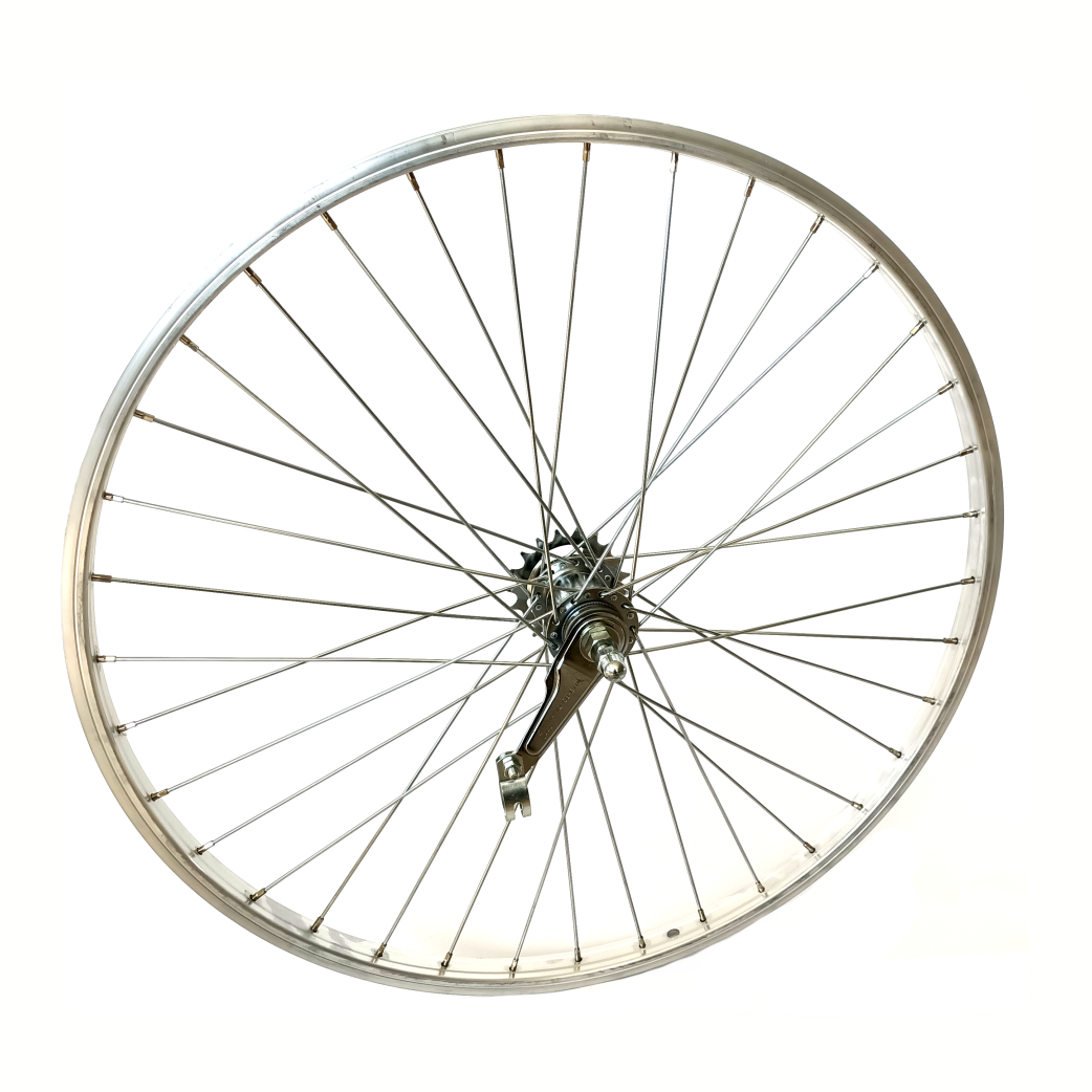 Roue arrière jante aluminium 26x1,75, moyeu frein Shimano.