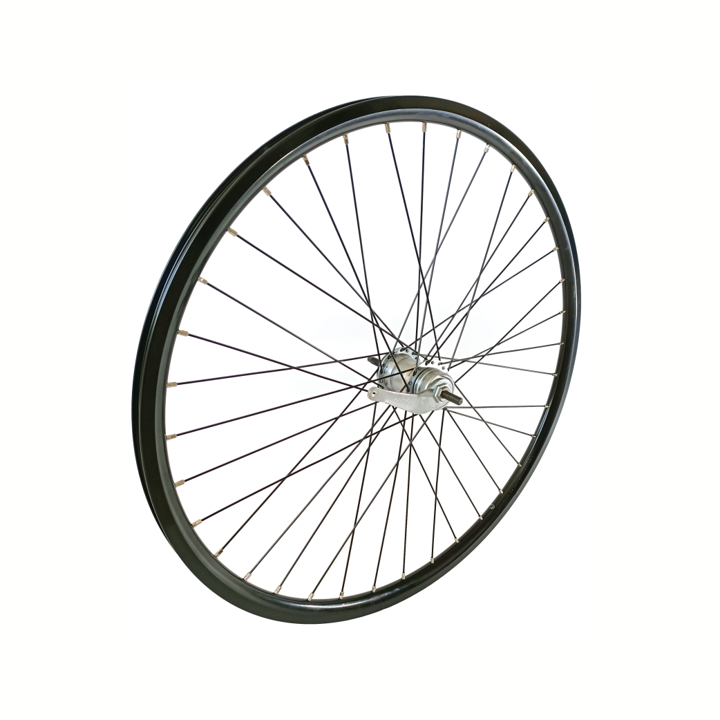 Roue arrière 28x1 5/x1 3/8 Moyeu de frein Nexus 3 Jante aluminium Rodi, noire. Rayon noir 13 (Cargo/Style) sans accessoires. Accessoires voir art 3721