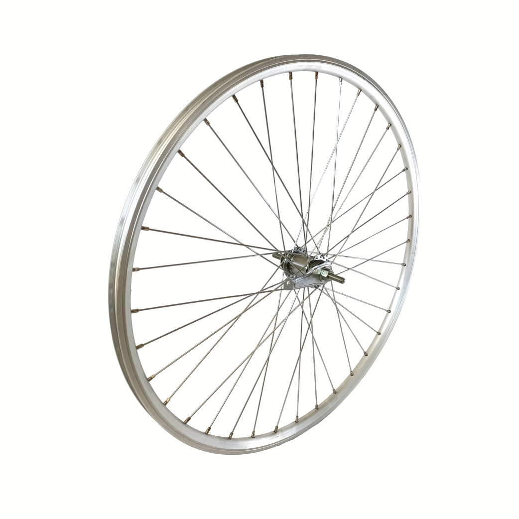 Roue arrière 28x1 5/8x1 3/8 jante aluminium haute argent moyeu de frein KT