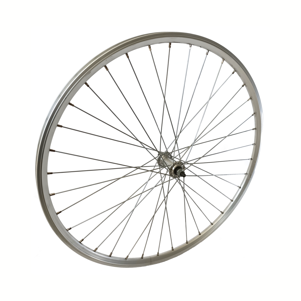 Roue avant 28x1 5/8x1 3/8 jante haute aluminium argent