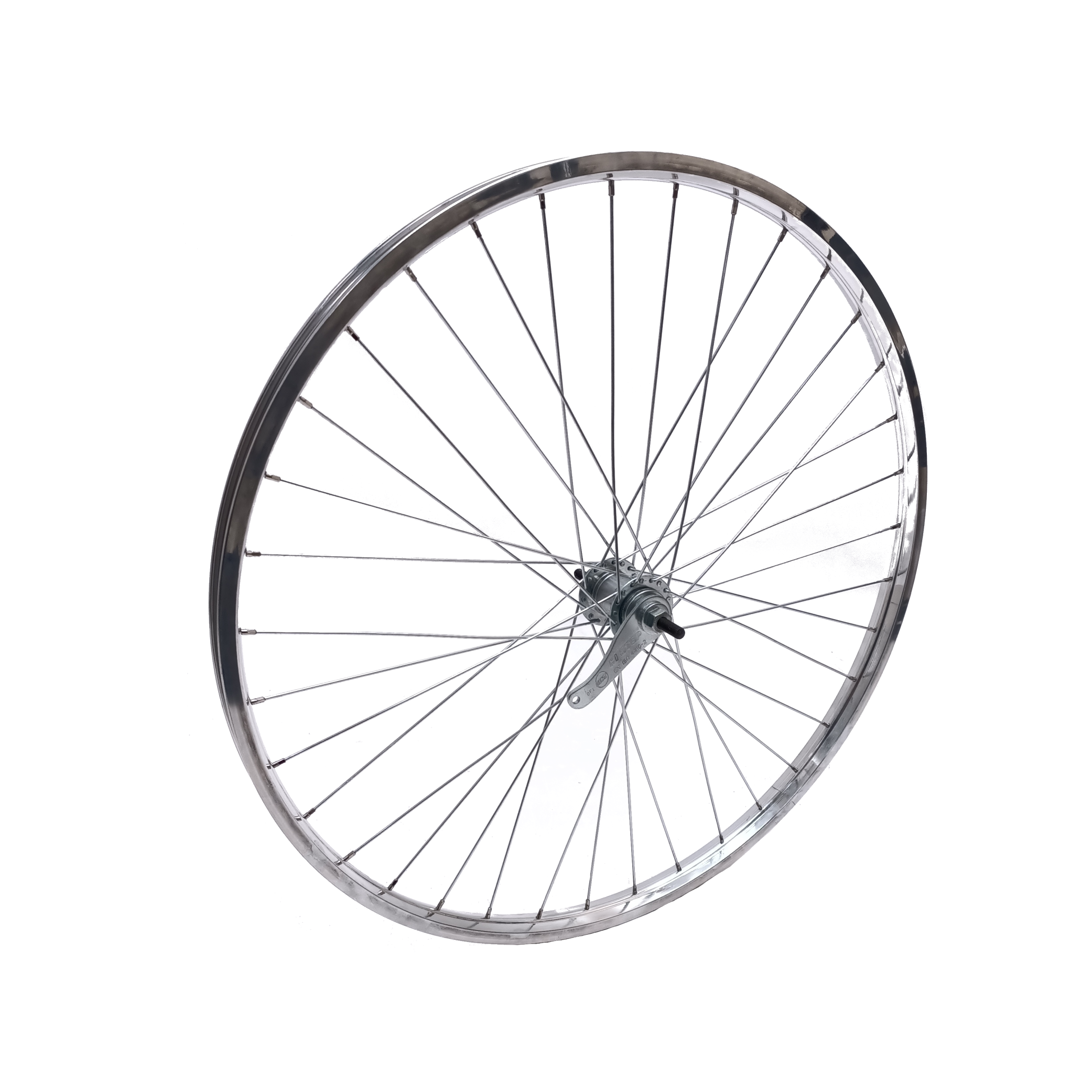 Roue arrière 28x1 5/8x1 3/8 KT, moyeu de frein, jante Westwood polie, rayon 13